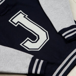 Personalised Navy and Grey Varsity Jacket