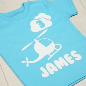 Personalised Helicopter Birthday T-shirt