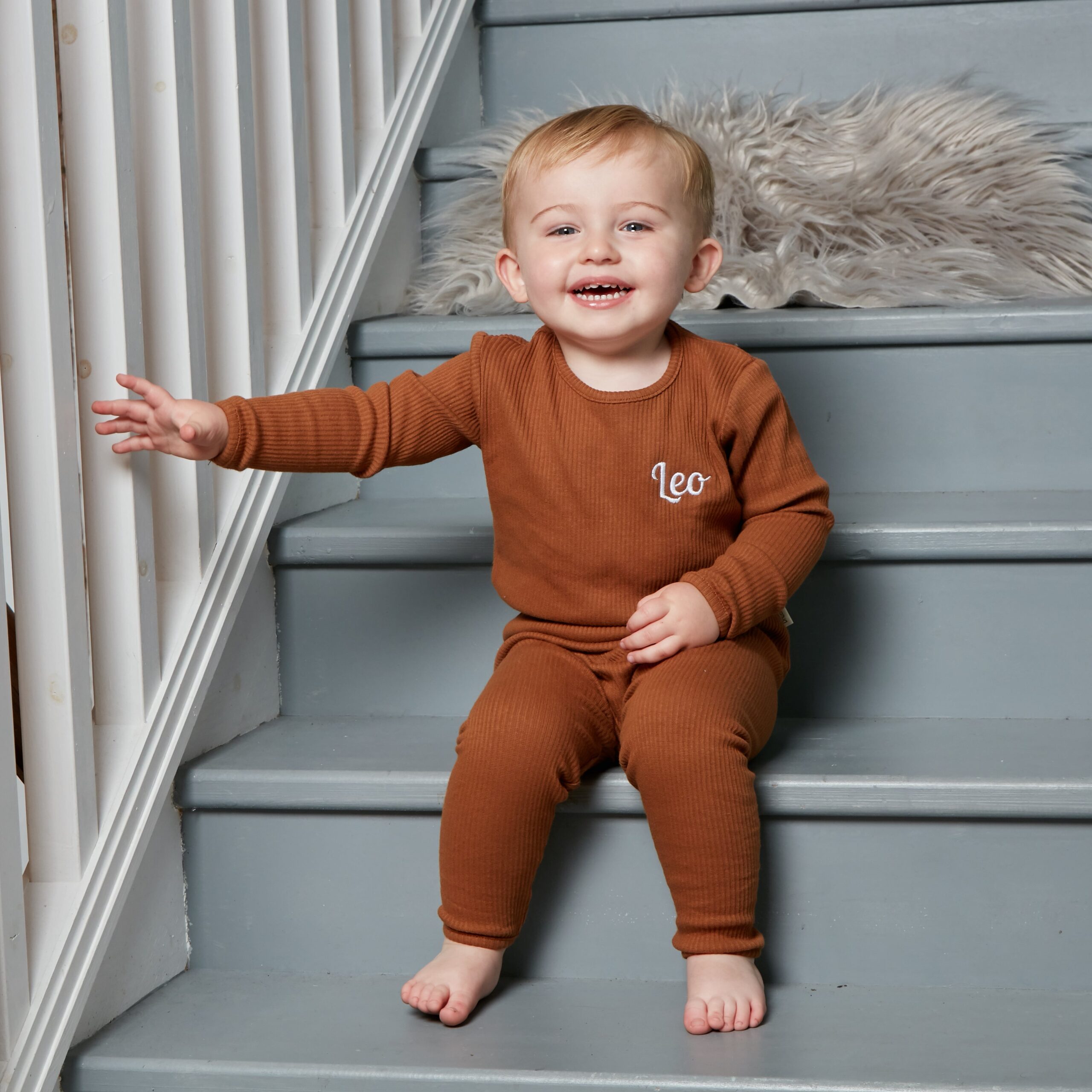 Personalised Caramel Ribbed Loungewear - Image 3