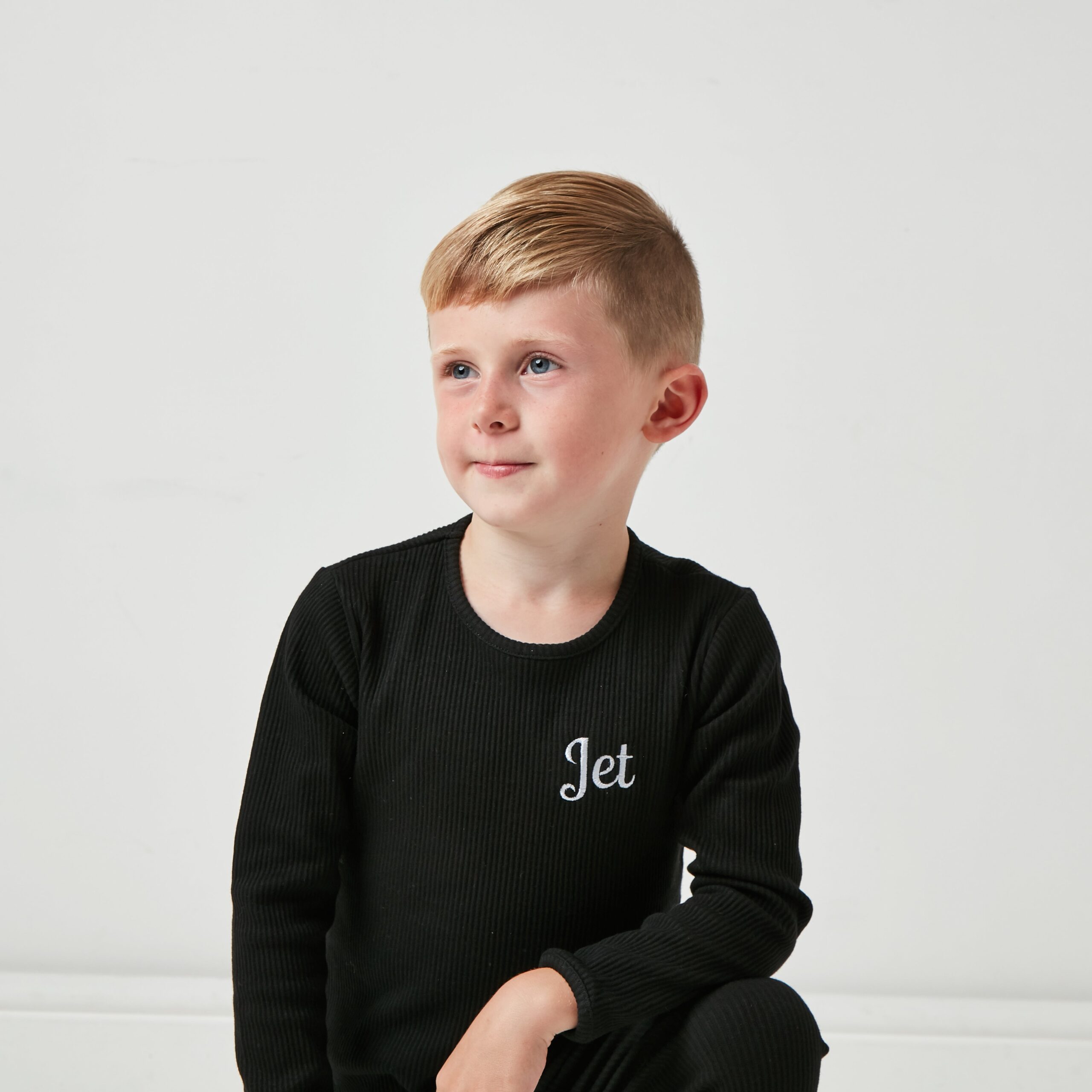 Personalised Black Ribbed Loungewear - Image 3