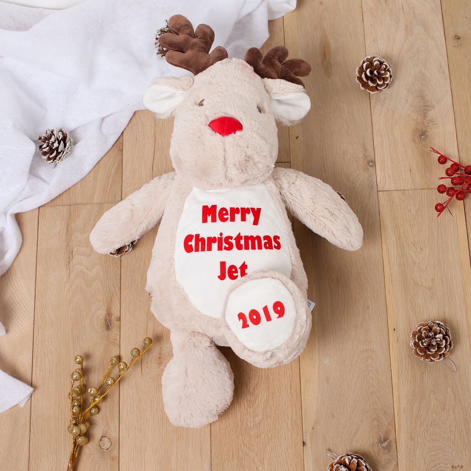 Personalised Name Large Reindeer Teddy