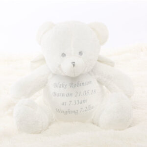 Personalised White Angel Wings Bear
