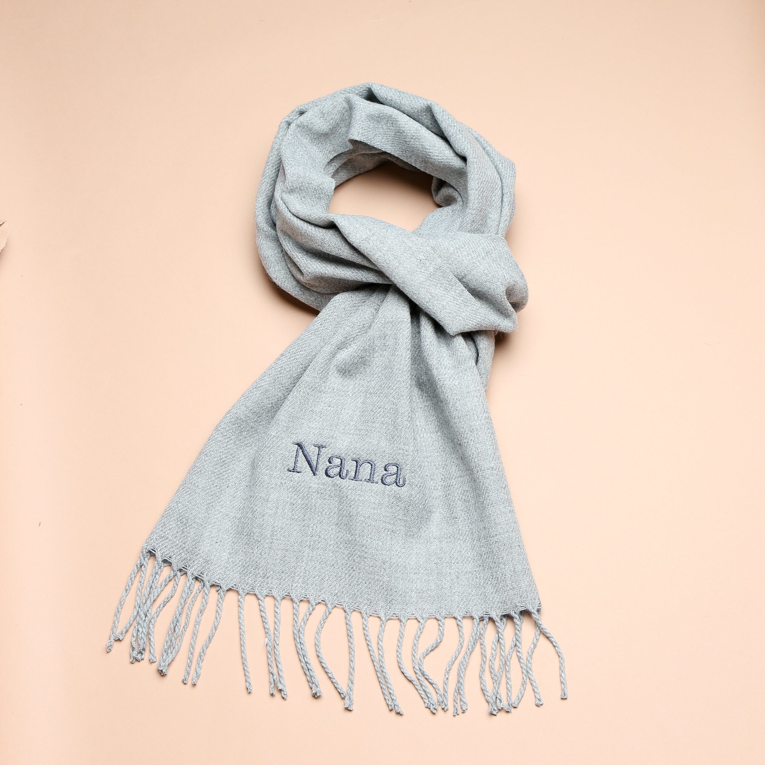 Personalised Adult Grey Woven Scarf