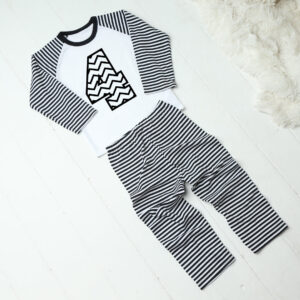 Personalised Monochrome Striped Birthday Pyjamas