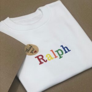 Personalised Embroidered Multi Colour Name T-shirt