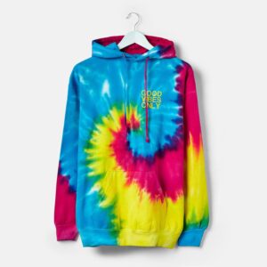MKQ Good Vibes Only Rainbow Tie Dye Hoodie