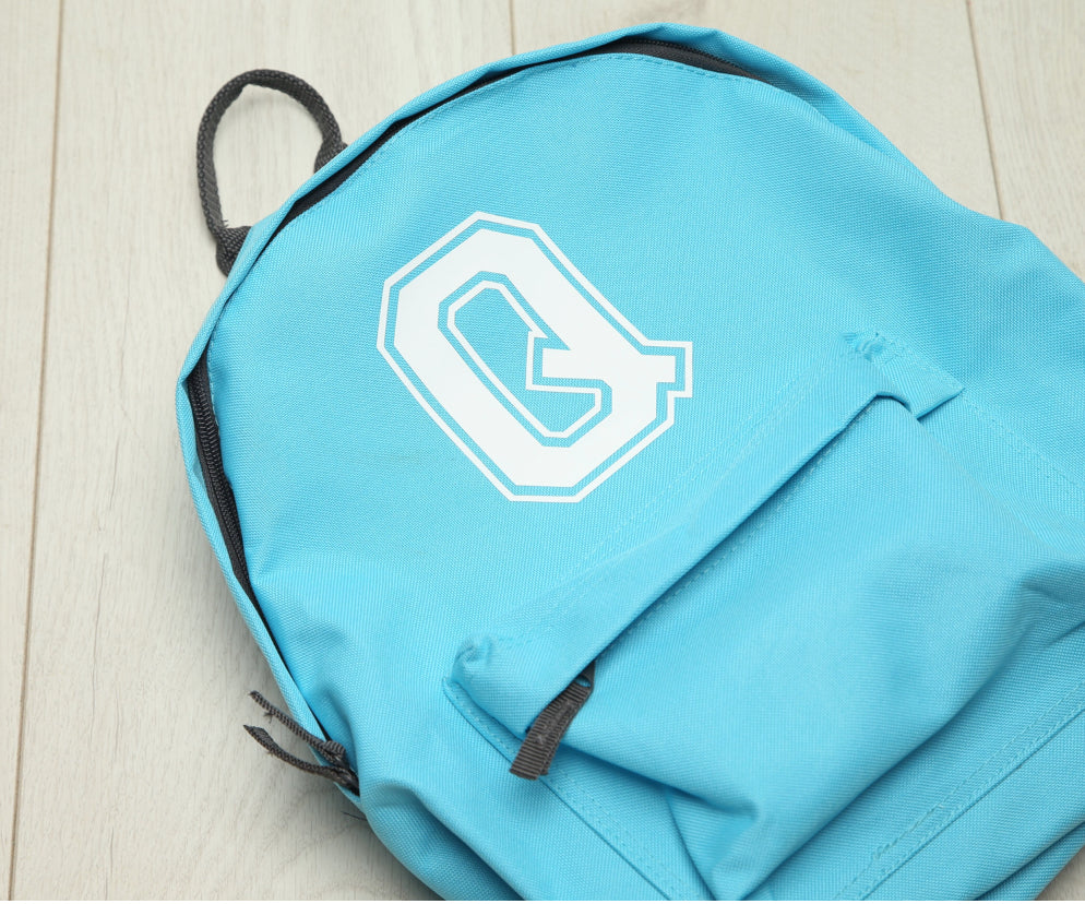 Personalised Varsity Initial Neon Orange Backpack - Image 3