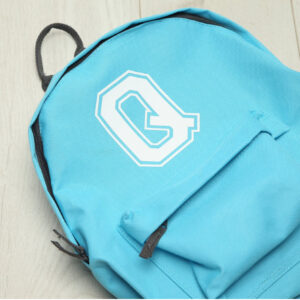 Personalised Varsity Initial Surf Blue Backpack