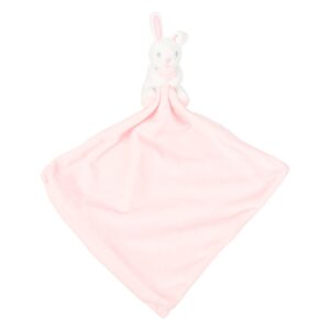 Personalised Pink Bunny Embroidered Baby Comforter