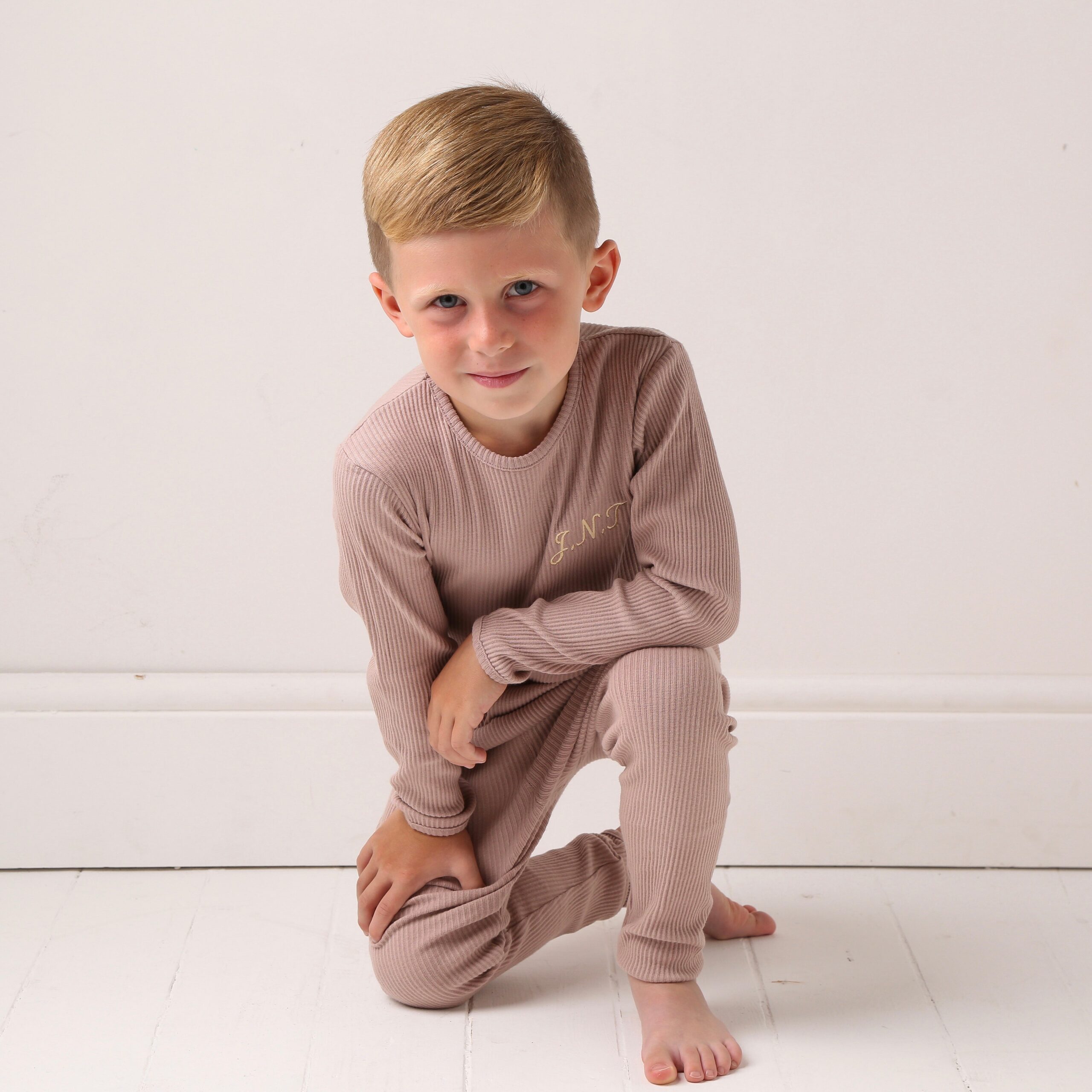 Personalised Mocha Ribbed Loungewear