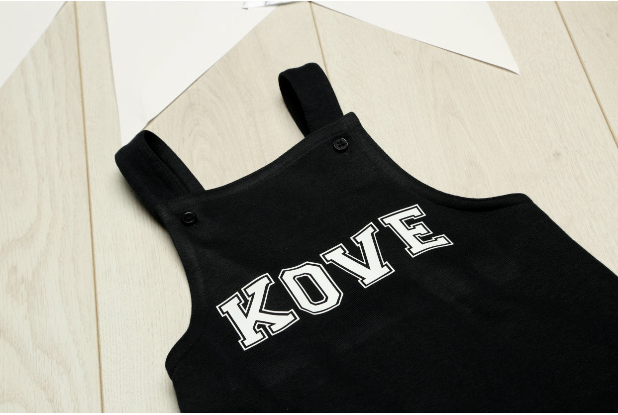 Personalised Black Cotton Dungarees - Image 3
