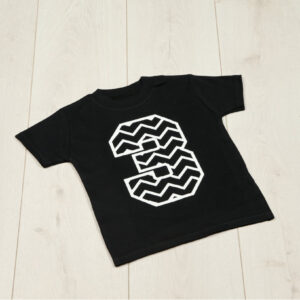 Black Monochrome Number Birthday T-shirt