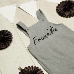 Personalised Grey Cotton Dungarees