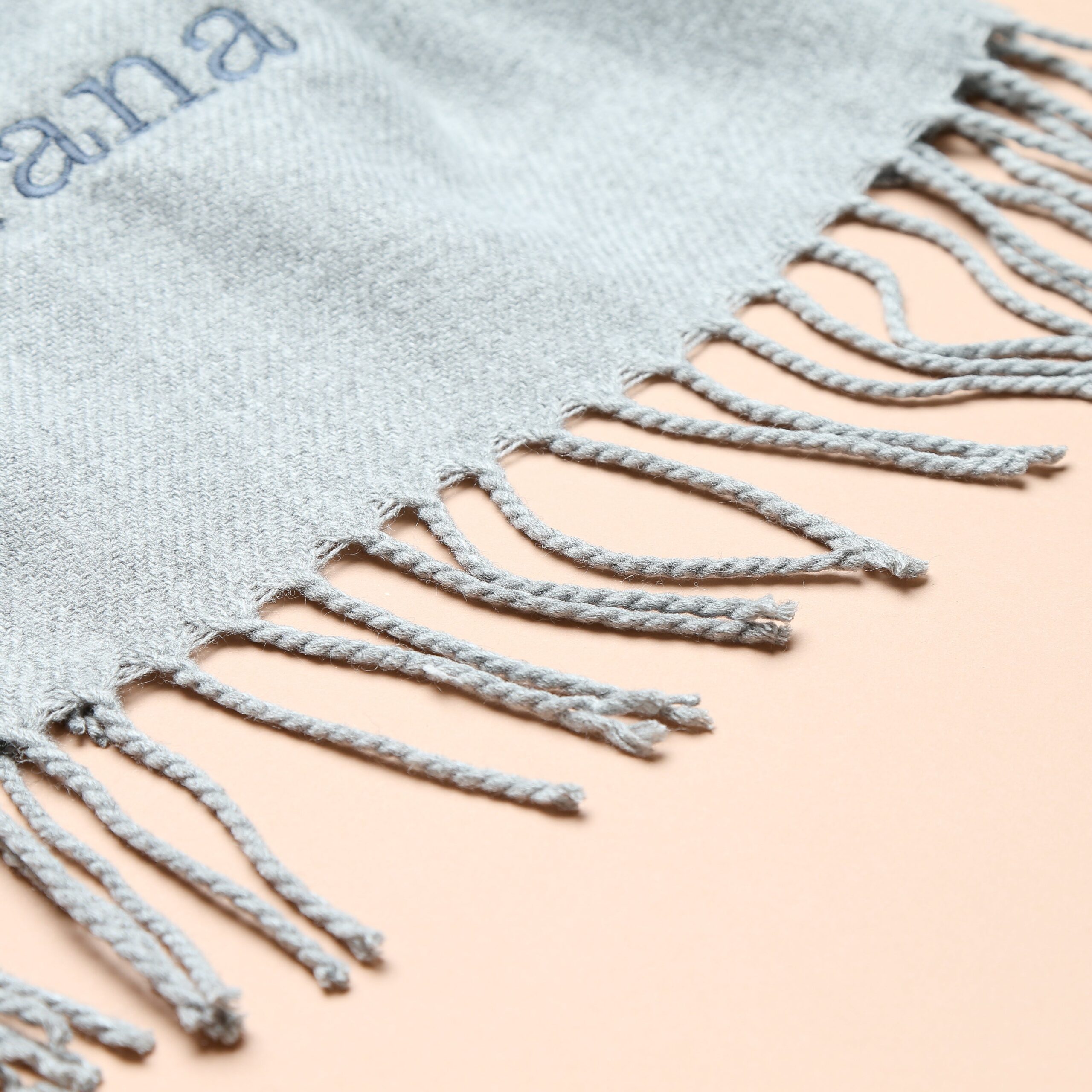 Personalised Adult Grey Woven Scarf - Image 3