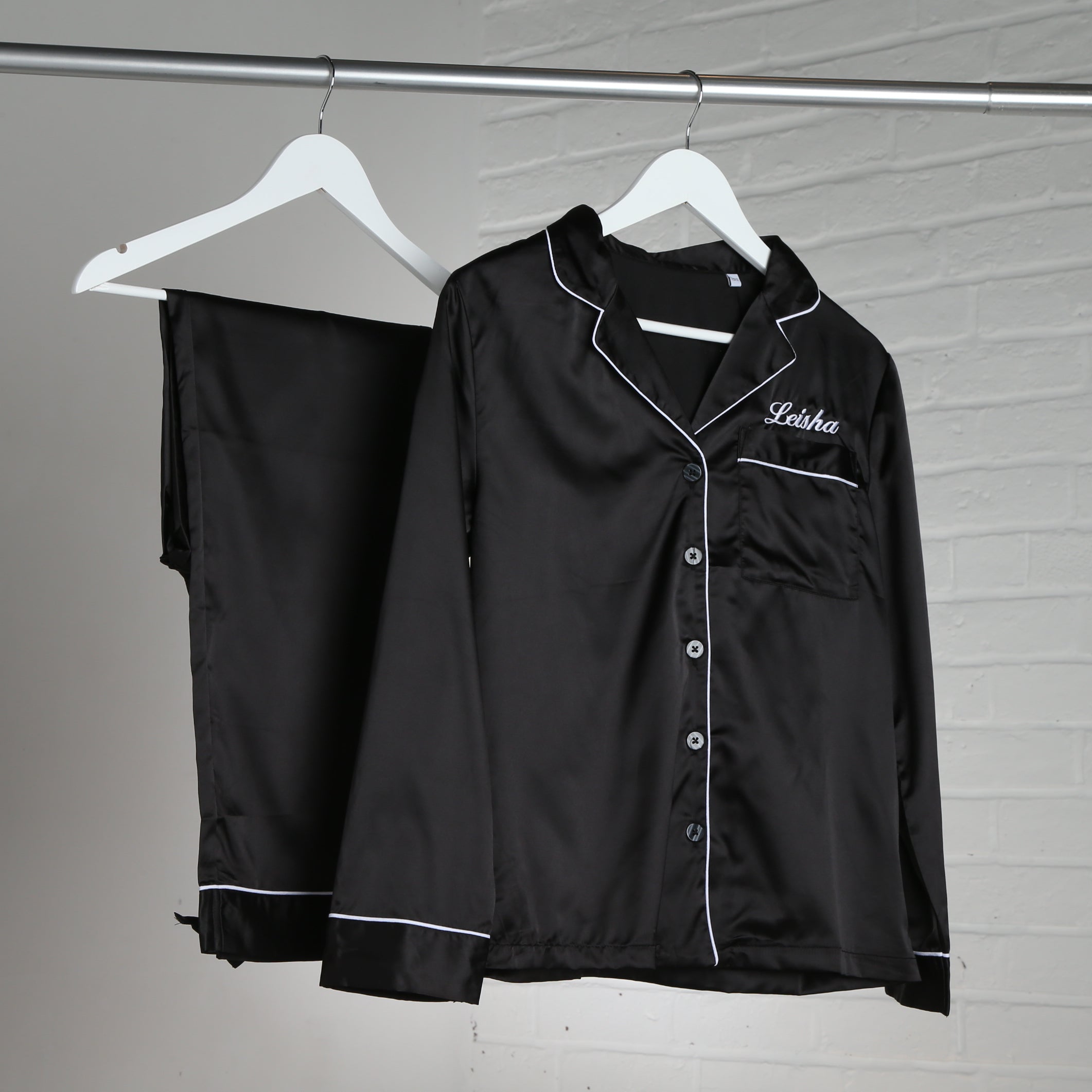 Ladies Luxury Personalised Satin Pyjamas - Image 3