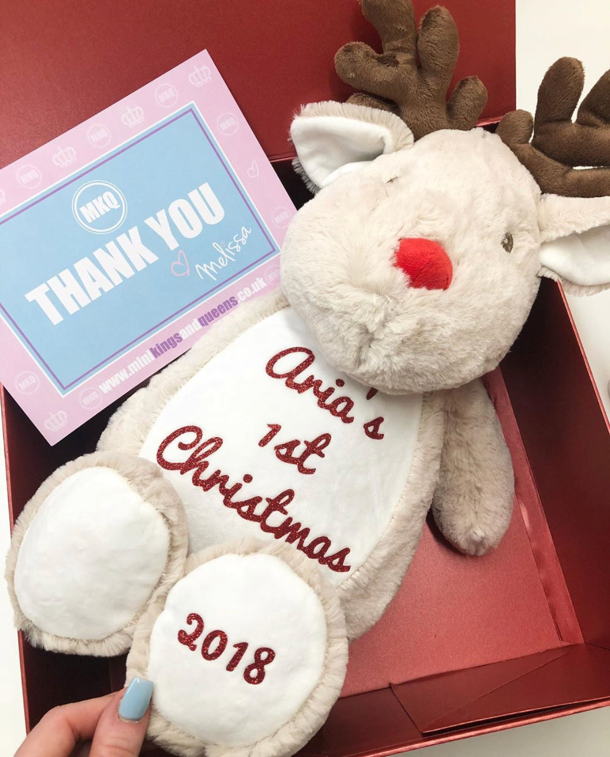Personalised 1st Christmas Reindeer Teddy - Image 3