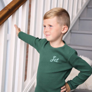 Personalised Forest Green Ribbed Loungewear