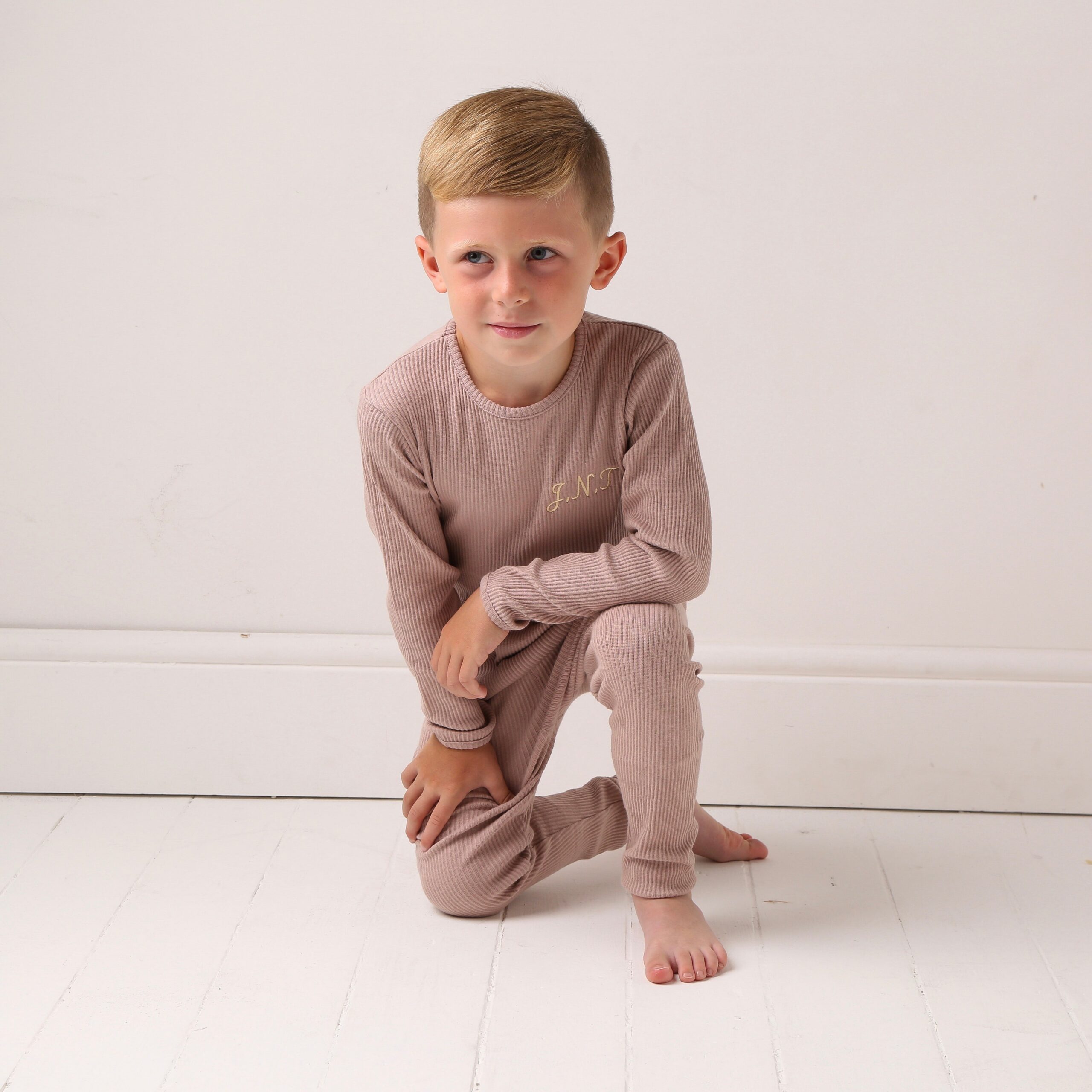 Personalised Mocha Ribbed Loungewear - Image 5