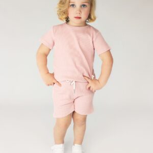 Personalised Pink Summer Ribbed Loungewear Set