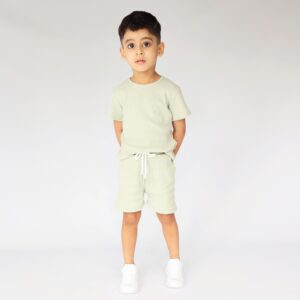 Personalised Sage Summer Ribbed Loungewear Set