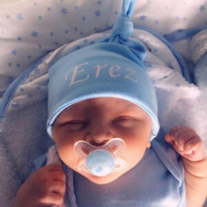 Personalised Blue Baby Hat