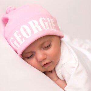 Pink Personalised Baby Hat