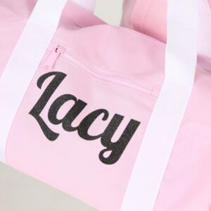 Personalised Baby Pink Mini Barrel Bag