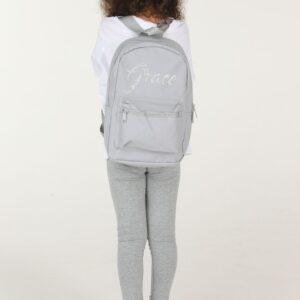 Personalised Glitter Grey Mini Backpack