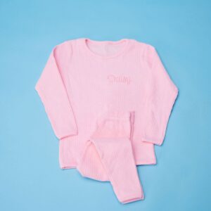 Personalised Ribbed Baby Pink Loungewear Set