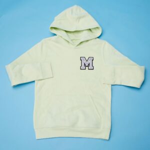 Personalised Varsity Initial Patch Stem Green Hoodie