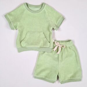 Personalised Pistachio Towelling Summer Set