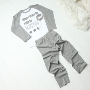 Personalised When I Wake Up Grey Birthday Pyjamas
