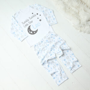 Personalised Twinkle Star Blue Pyjamas
