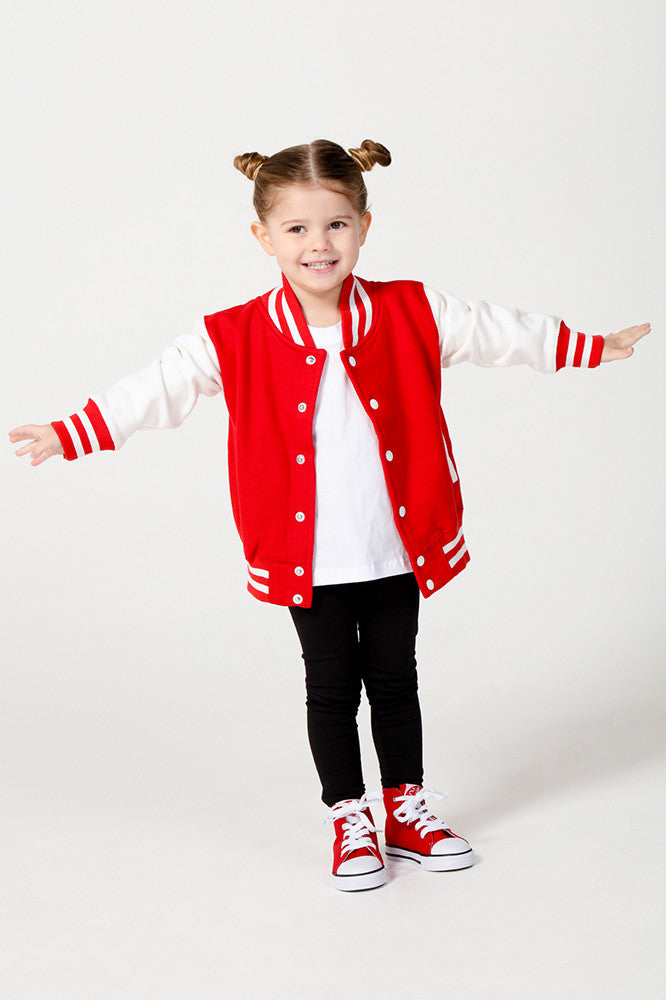 Personalised Red Varsity Jacket Front View