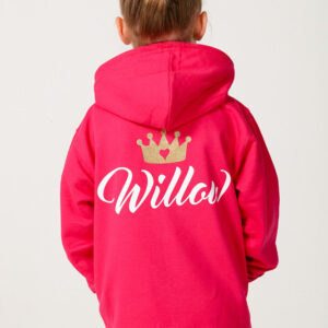 Personalised Hot Pink Princess Hoodie