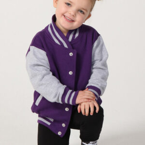 Personalised Purple/Grey Varsity Jacket